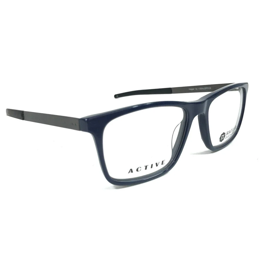 Haggar By I-dealoptics Eyeglasses Frames HAC110 NAVY Blue Gray Square 54-17-145